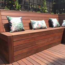 spotted gum planter box bench seat